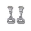 Square base of 925 Sterling Silver Modern Candlestick with crisp edges and reflective finish
