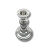 Top view of silver Havdalah candle holder showing the candle opening and ornate design