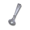 Single large sterling silver candlestick with filigree band and smooth finish