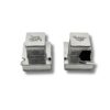 Pair of 925 silver tefillin boxes, one fully closed and the other slightly open on one side