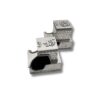 Closed 925 Silver Tefillin Boxes featuring raised Hebrew letters, Kotel wall texture, and handcrafted silver detailing on the lids and sides